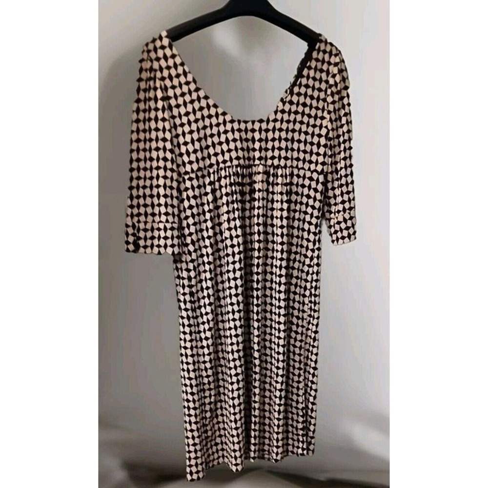 Suzie Chin Black White Shift Dress Womens 10 Boutique Work Career Office Midi - Picture 3 of 6
